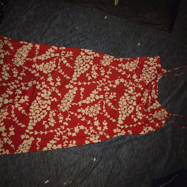 Michael Michael Kors Dress Size 12 Red White Floral Slip