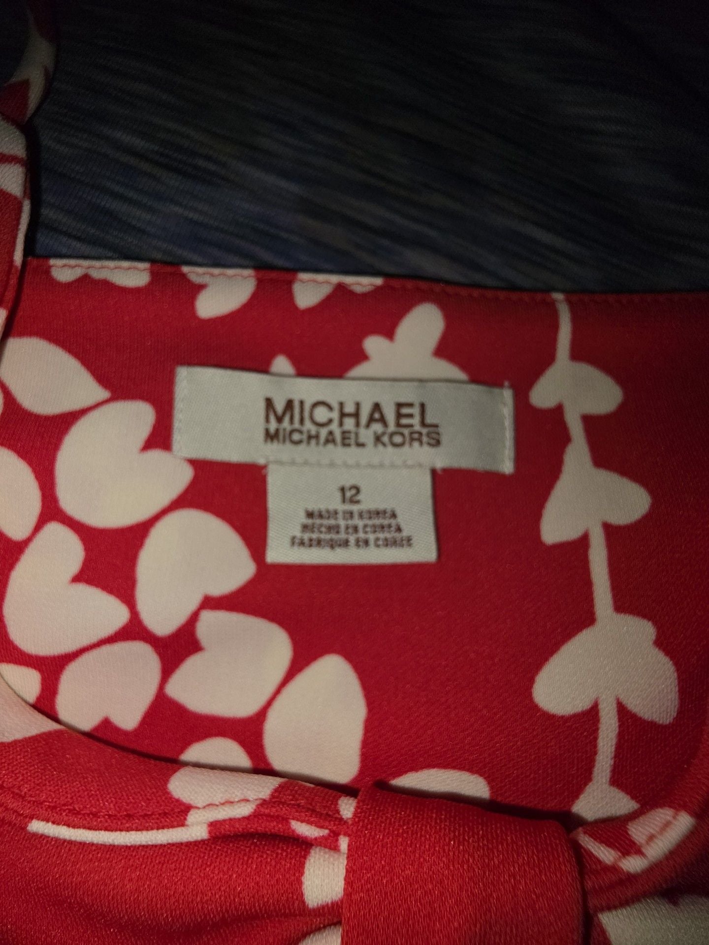 Michael Michael Kors Dress Size 12 Red White Floral Slip 3