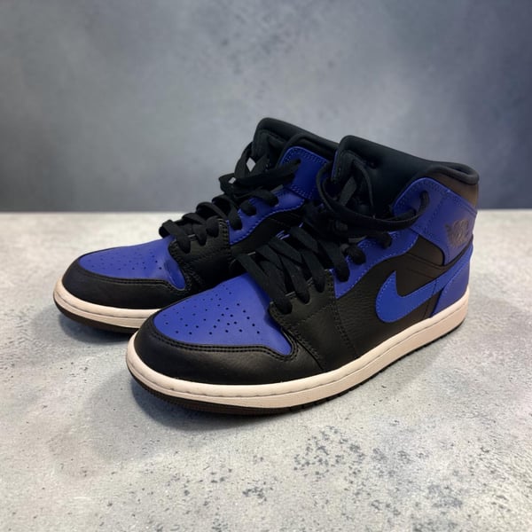 Nike Air Jordan 1 Mid Hyper Royal Black Blue Sneakers