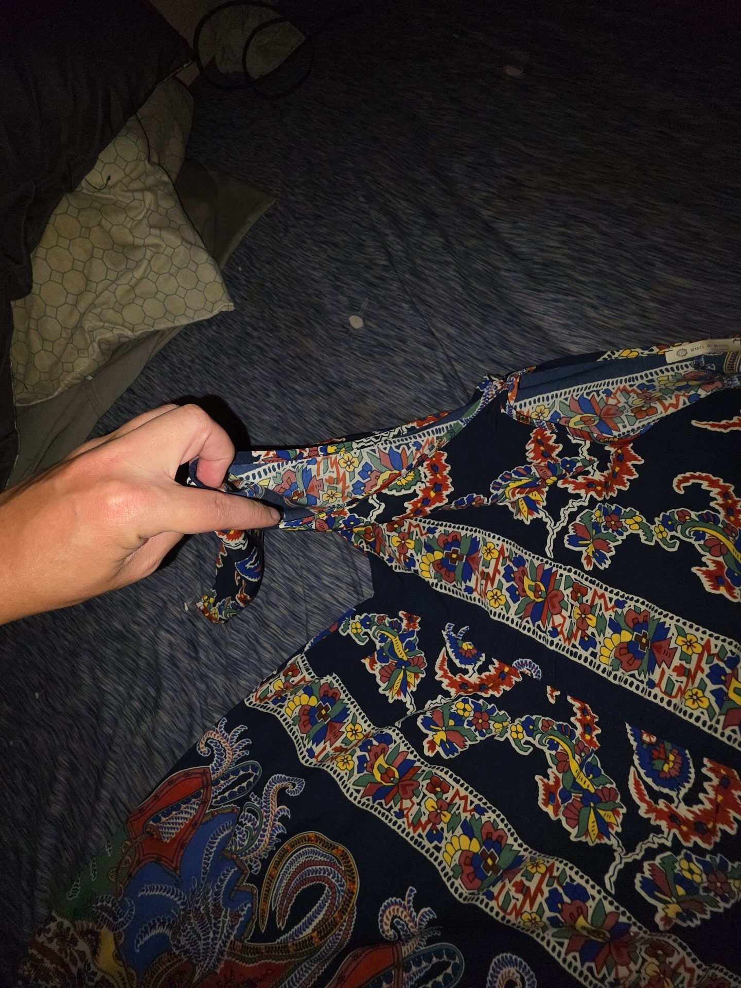 Sun & Moon Paisley Dress Cold Shoulder Blue Multi 4