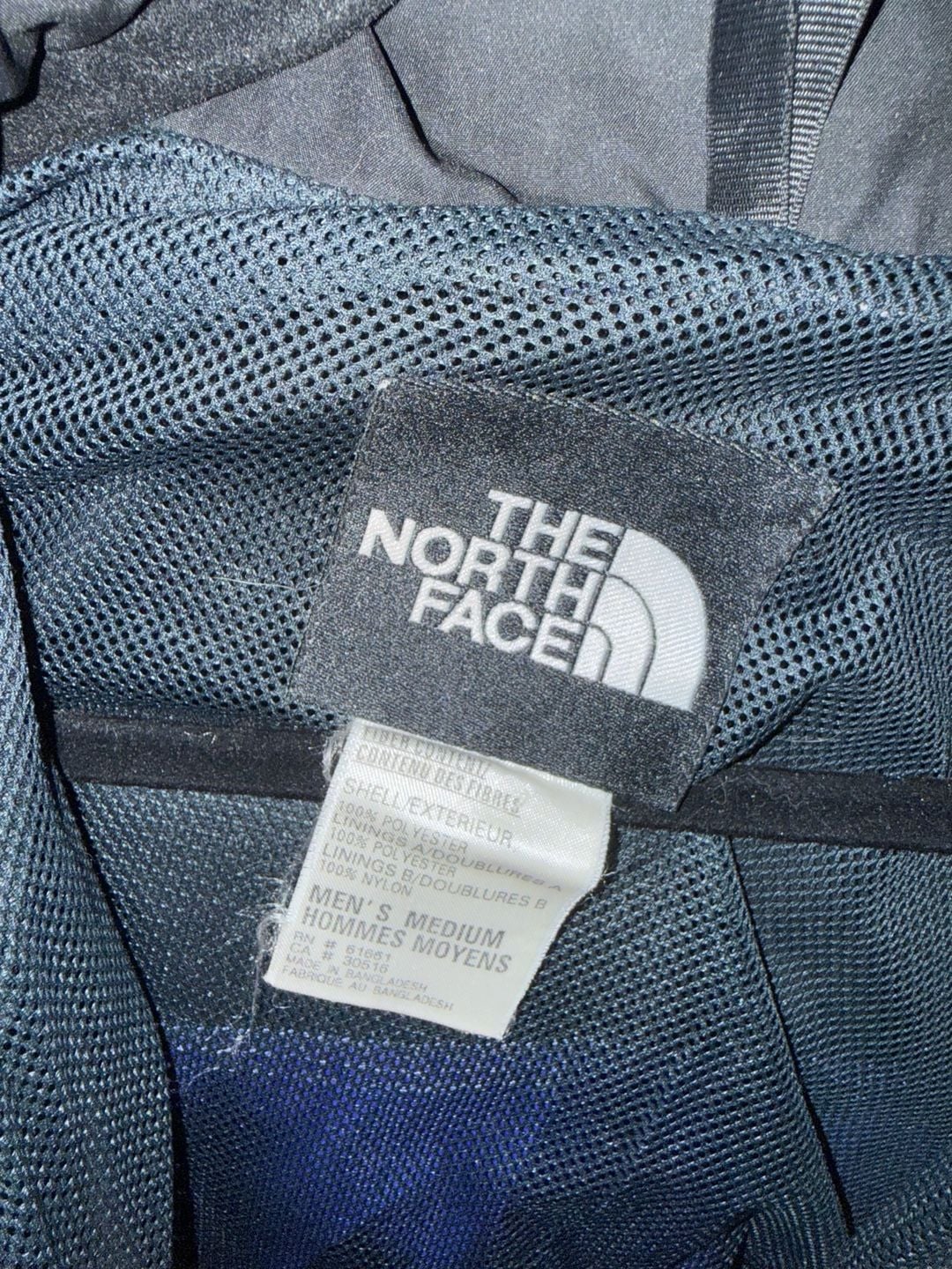 The North Face Men’s Medium Blue Black Hooded Jacket Vintage Outdoor Shell 5