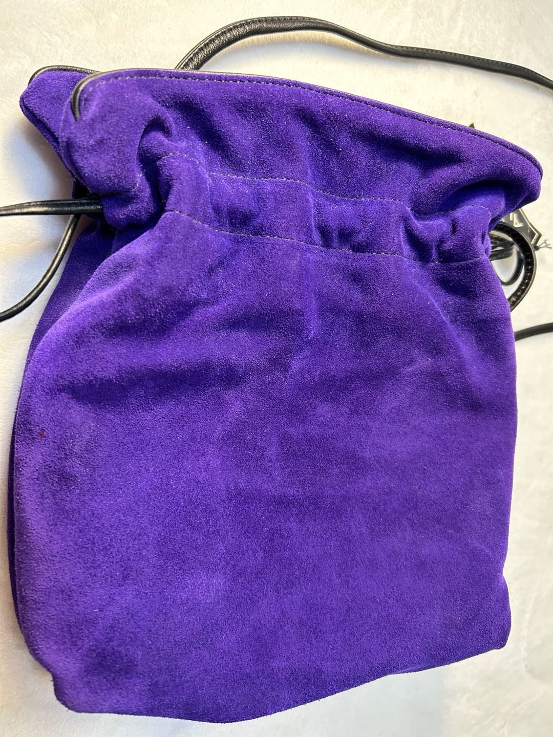 Avanté Suede Drawstring Crossbody Bag Purple 6
