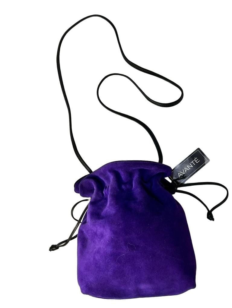 Avanté Suede Drawstring Crossbody Bag Purple 5