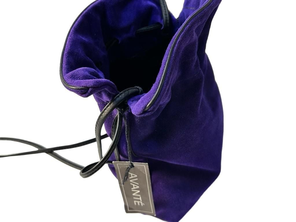 Avanté Suede Drawstring Crossbody Bag Purple 3