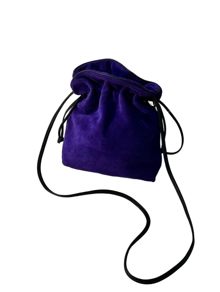 Avanté Suede Drawstring Crossbody Bag Purple 4