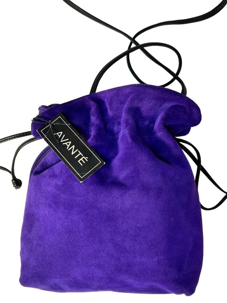 Avanté Suede Drawstring Crossbody Bag Purple 2