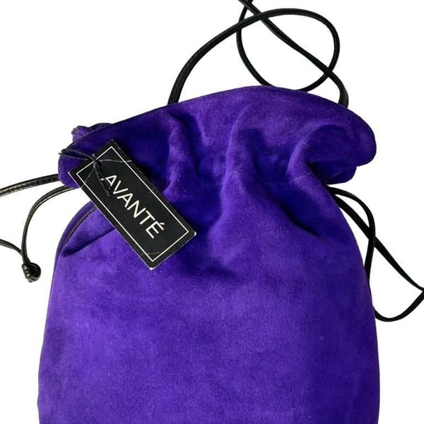 Avanté Suede Drawstring Crossbody Bag Purple