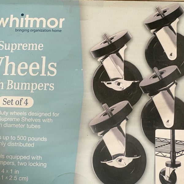 Whitmor Supreme Wheels with Bumpers Set of 4
