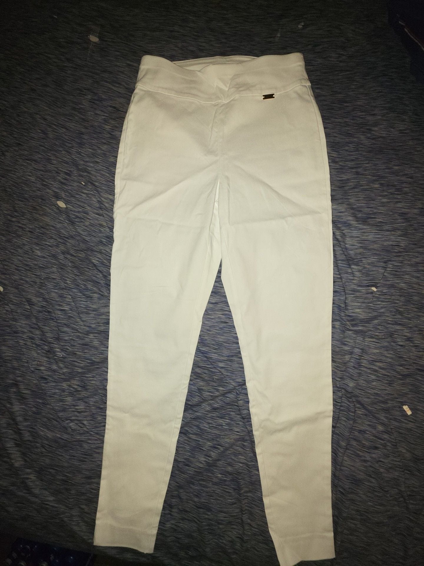 INC International Concepts Skinny Pants Size 4 White Pull-On 2