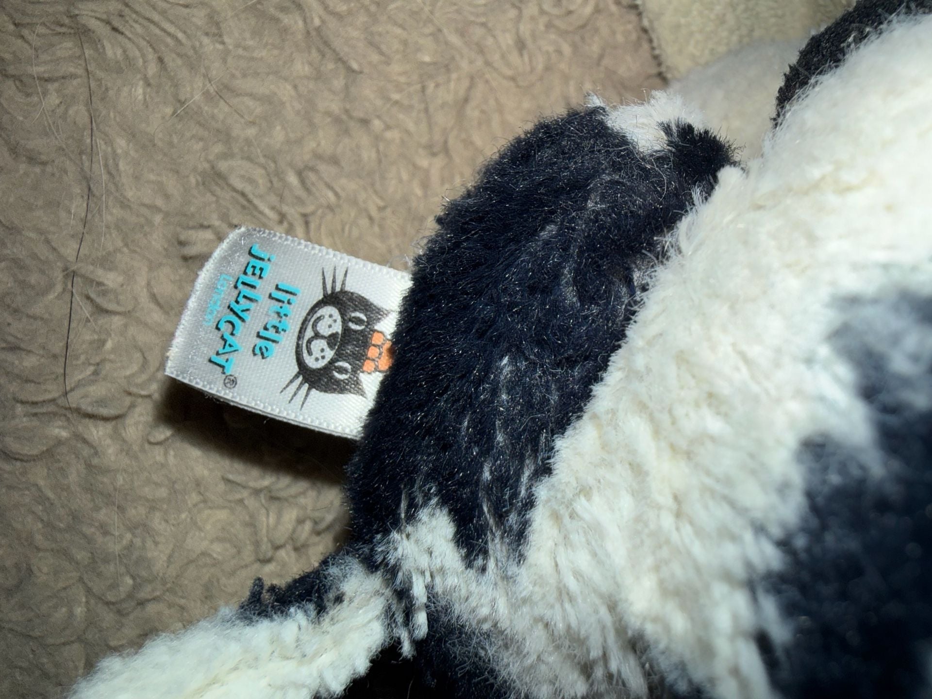 Retired Little Jellycat Cow Lovey Security Blanket Black White Vintage Soother 4