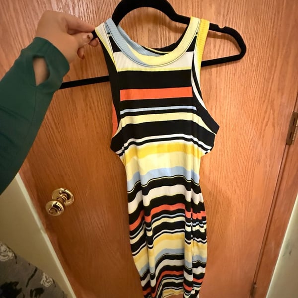 No Boundaries Bodycon Dress Size S (3-5) Multicolor Striped Ribbed Knit