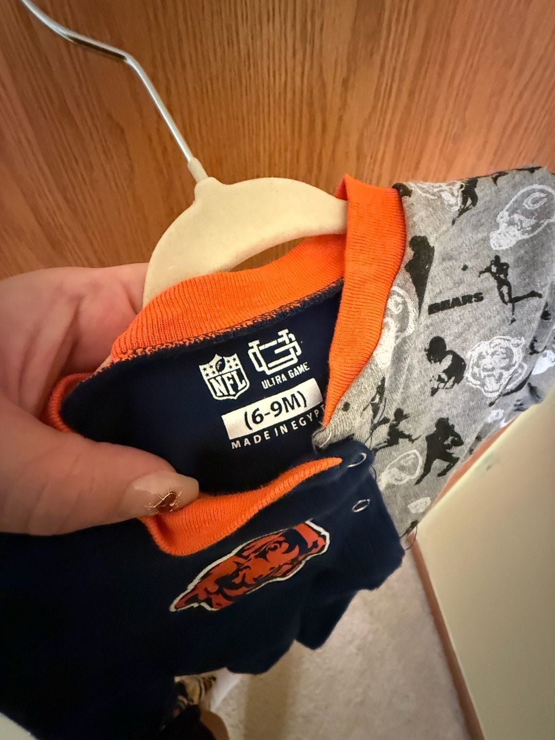 Ultra Game NFL Chicago Bears Baby Coverall Size 6-9M Blue Gray 3