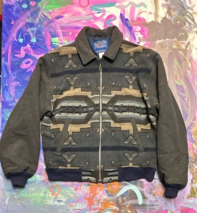Made in USA Pendleton Wool Jacket Aztec Southwestern Western Wear 2