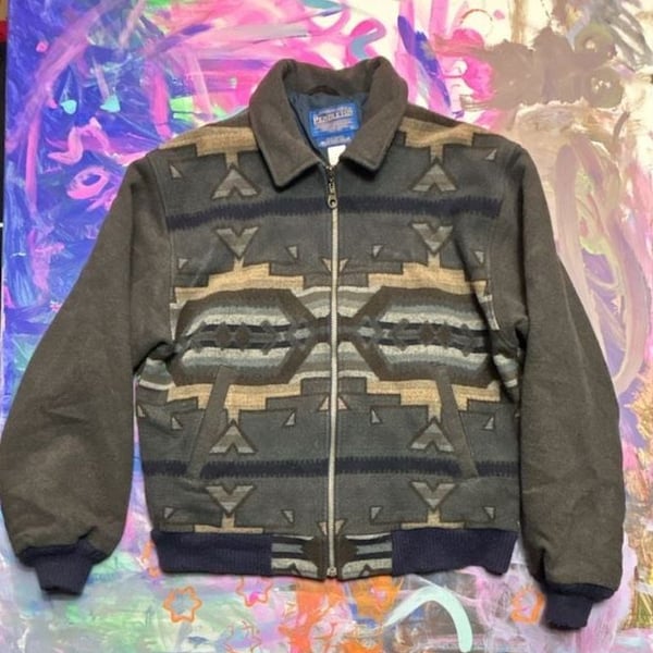Made in USA Pendleton Wool Jacket Aztec Southwestern Western Wear