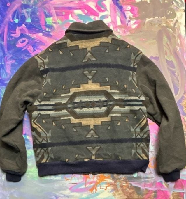 Made in USA Pendleton Wool Jacket Aztec Southwestern Western Wear 6