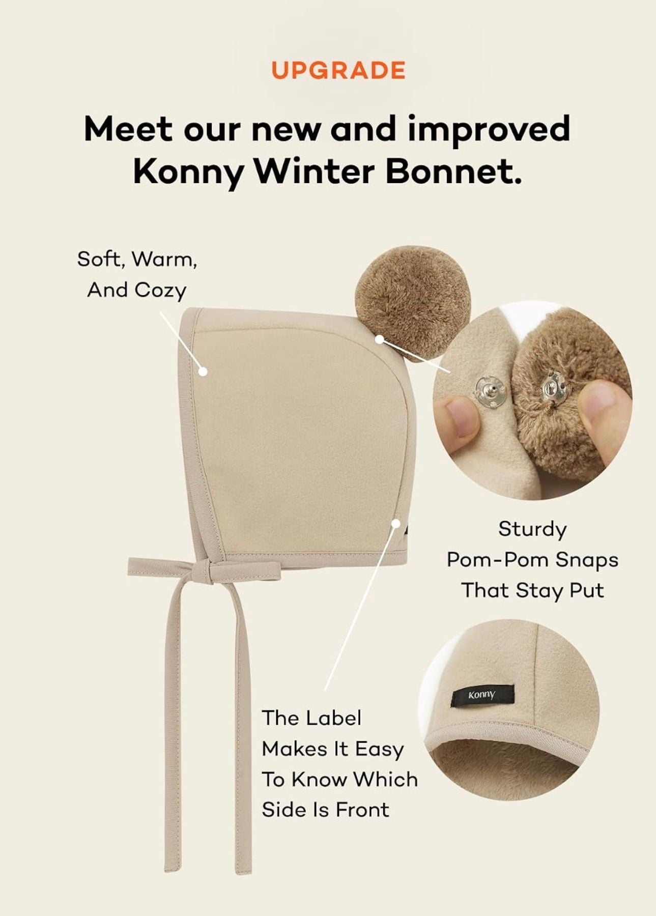 Konny Winter Bonnet Size 12M Butter Yellow Fleece Pom Pom Hat 7