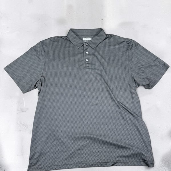 PGA Tour Men's Gray Geometric Pattern Golf Polo Shirt Size XXL