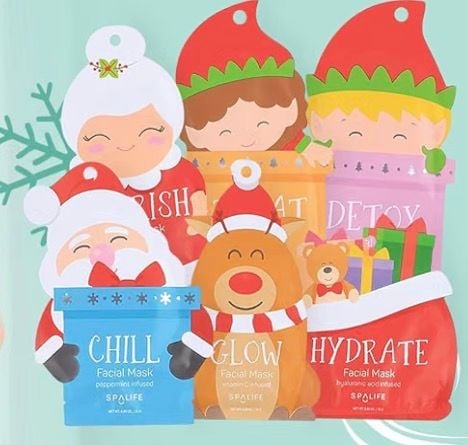 SpaLife Santa's Squad Facial Mask 12 Pack Holiday Skincare Set 4