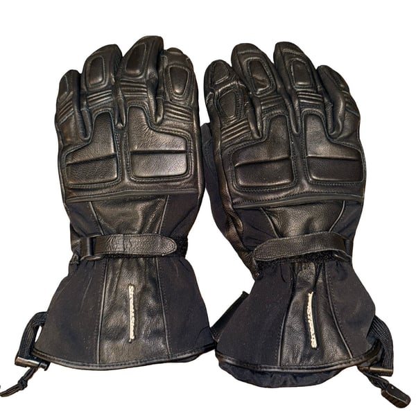 Street & Steel Motorcycle Gloves Black Leather Gel Palm