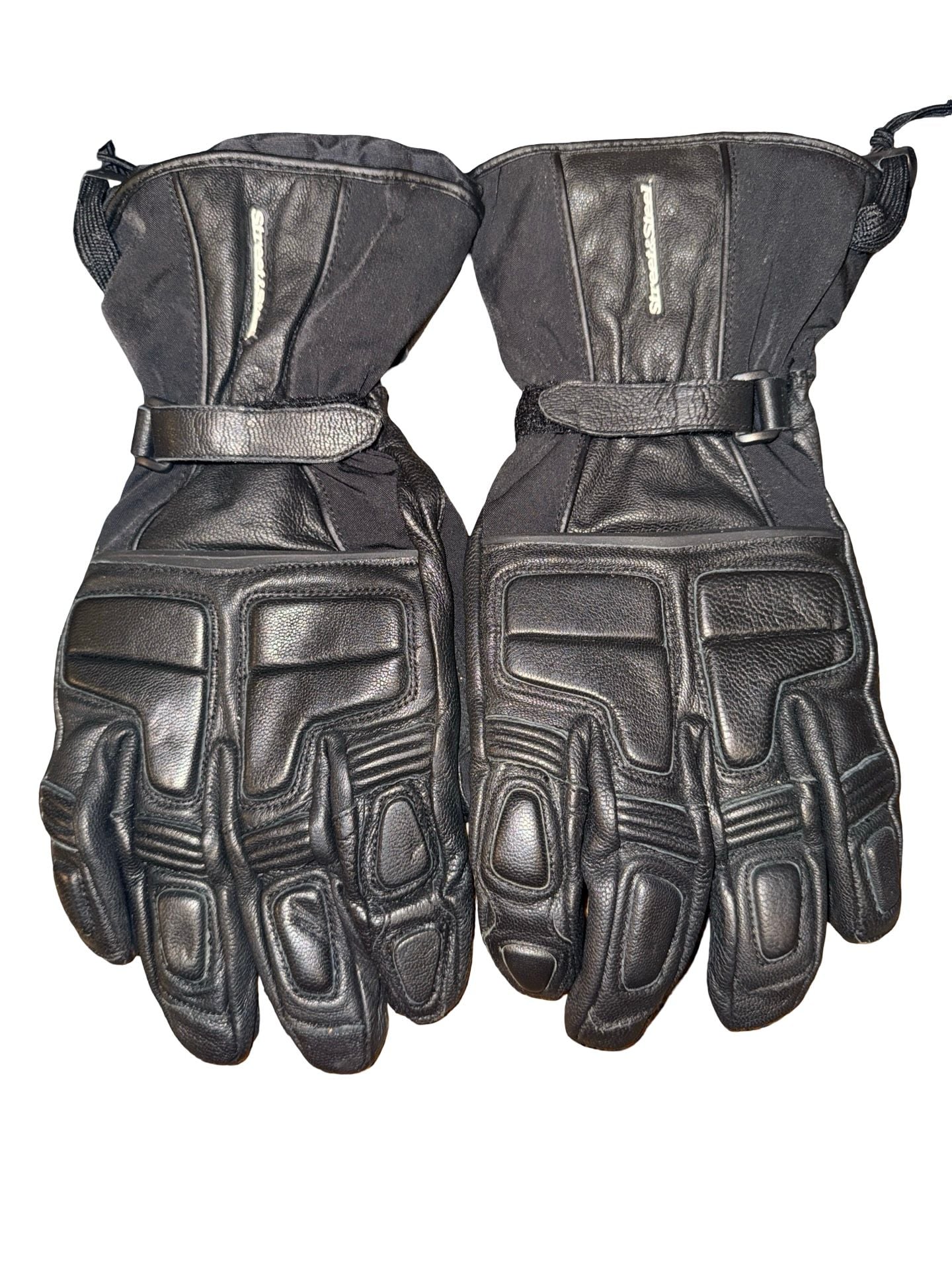 Street & Steel Motorcycle Gloves Black Leather Gel Palm 2