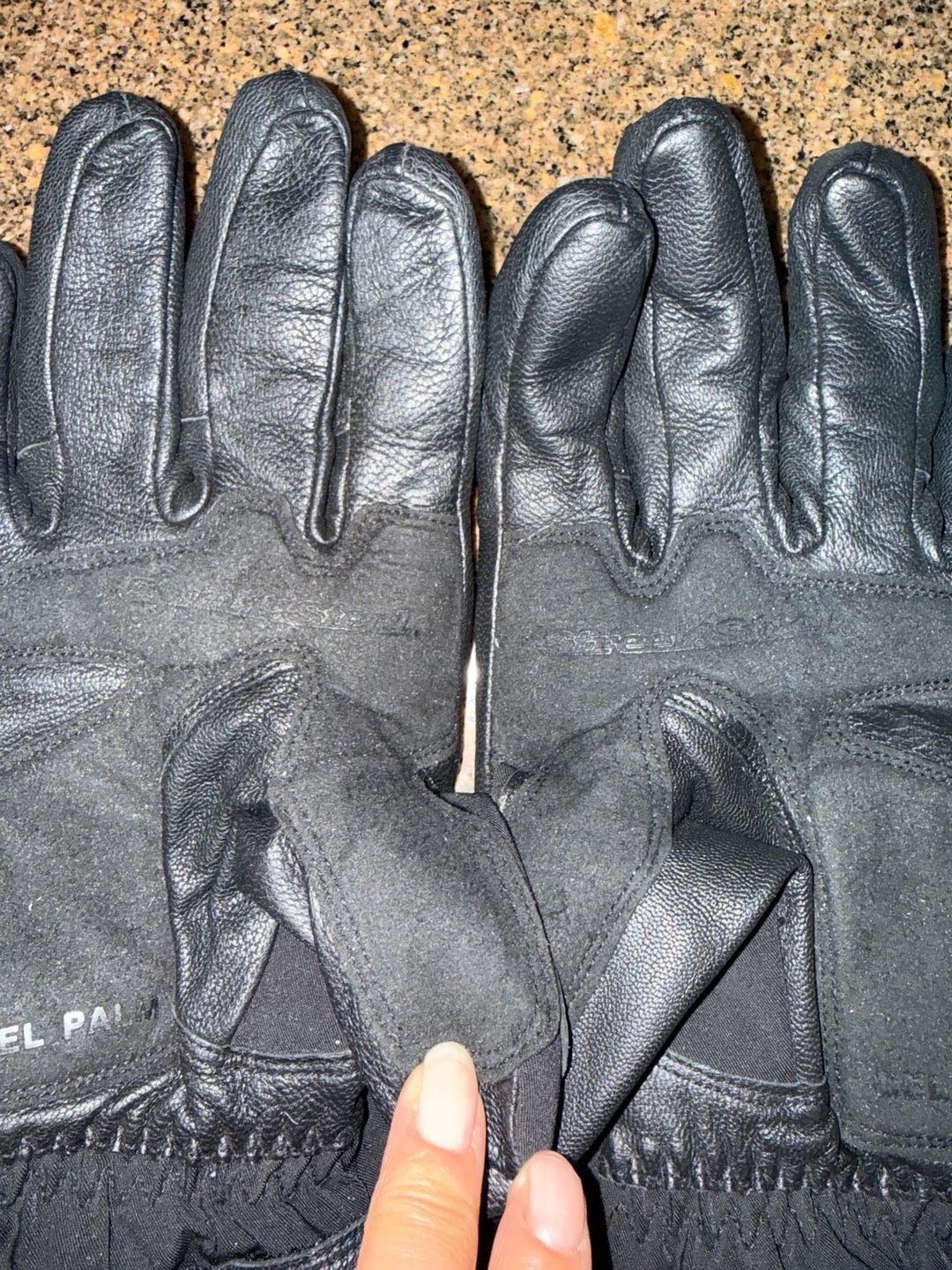 Street & Steel Motorcycle Gloves Black Leather Gel Palm 6