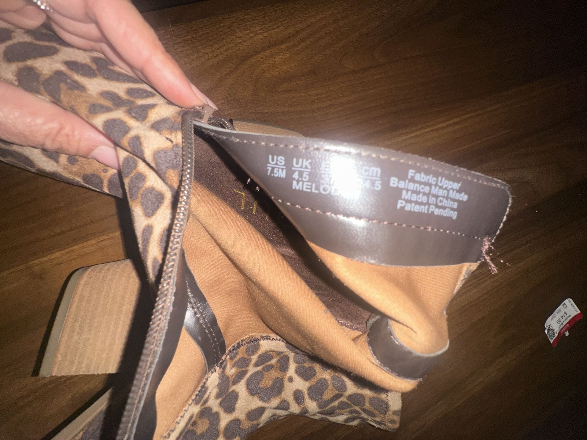 Soul Naturalizer Melodi Boot Size 7.5M Leopard Print Block Heel 6