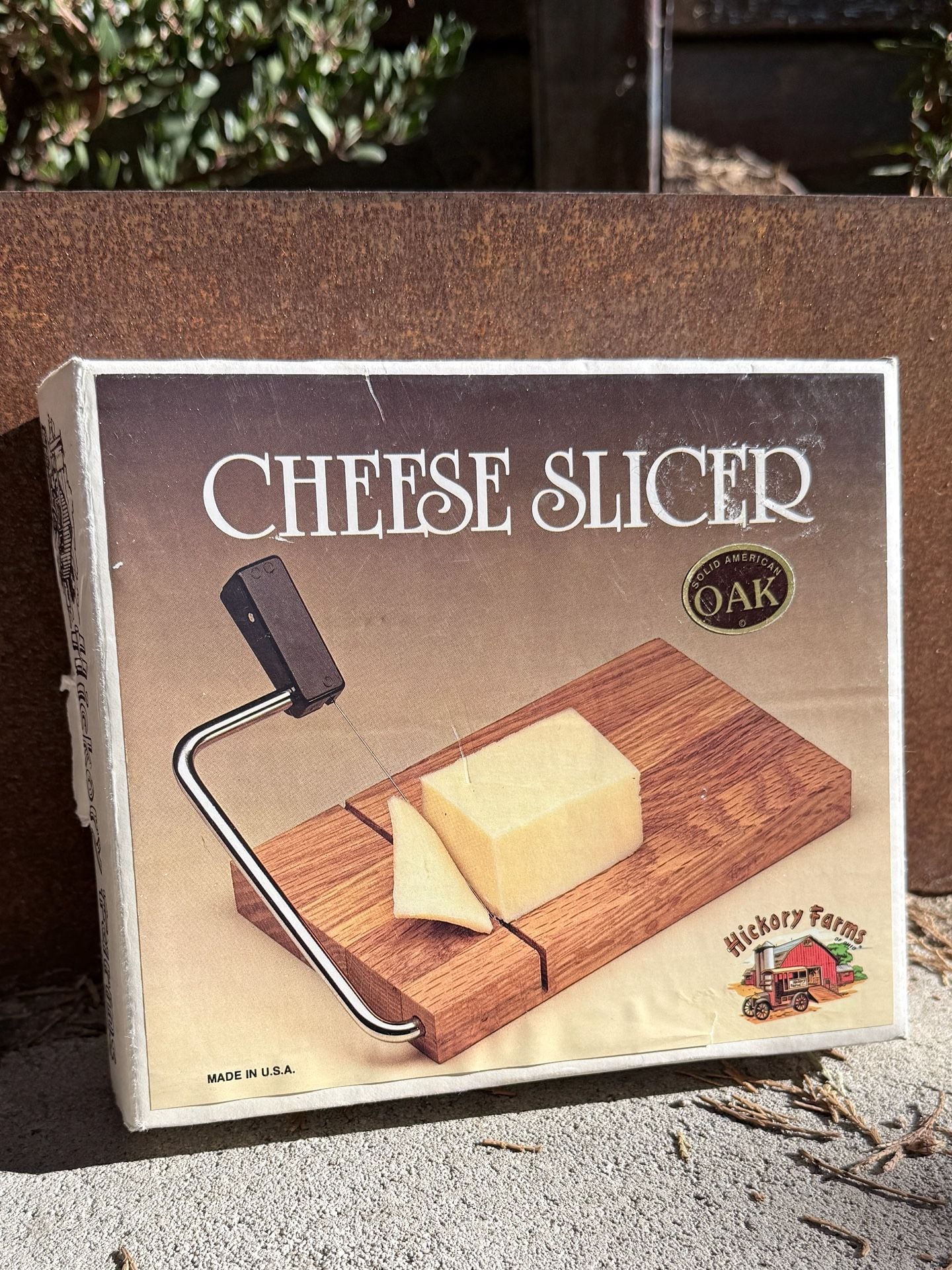 Hickory Farms Solid American Oak Cheese Slicer Model 106P with Box 1