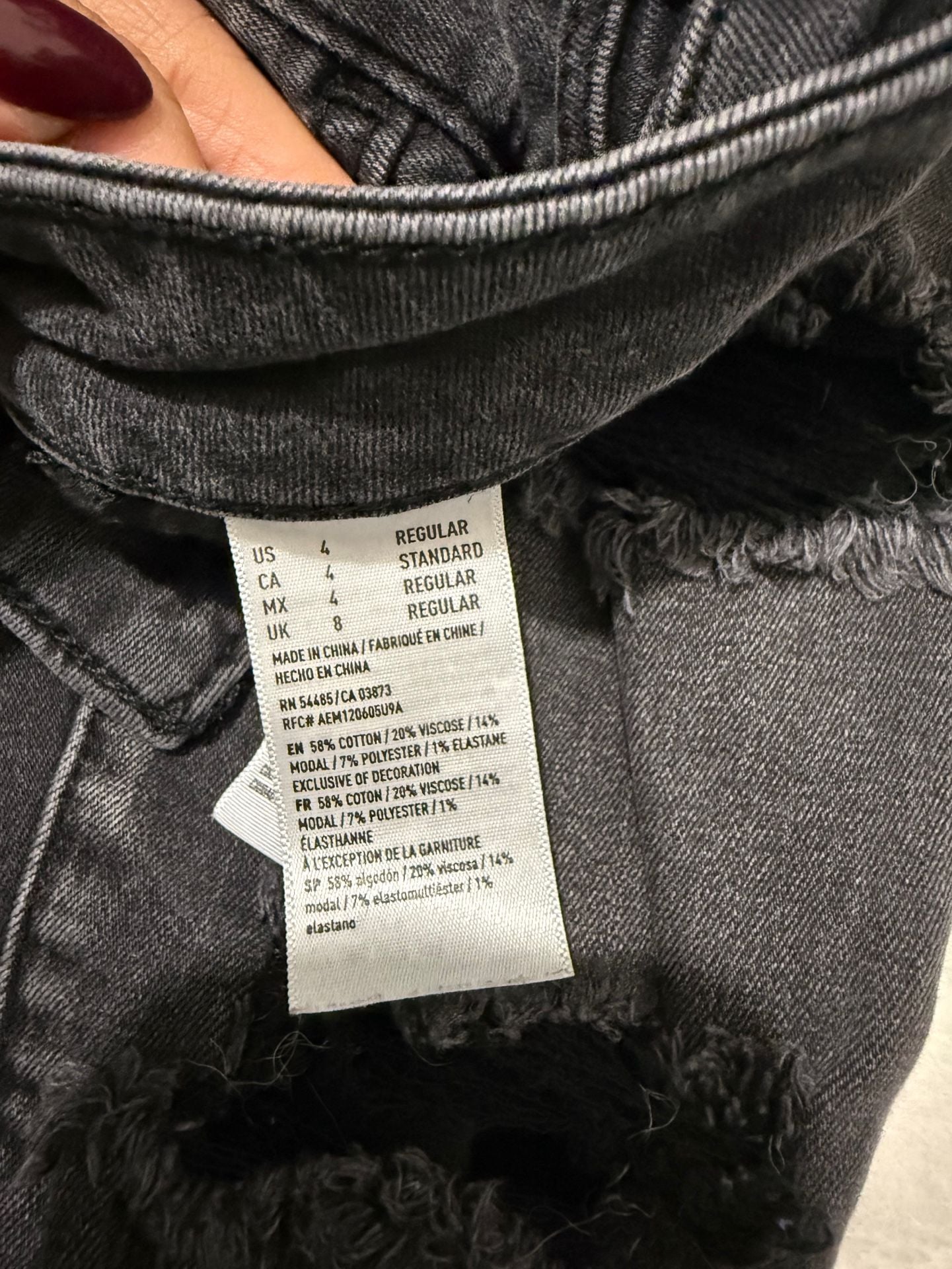 American Eagle Super Stretch X Hi Rise Jegging Size 4 Black 5