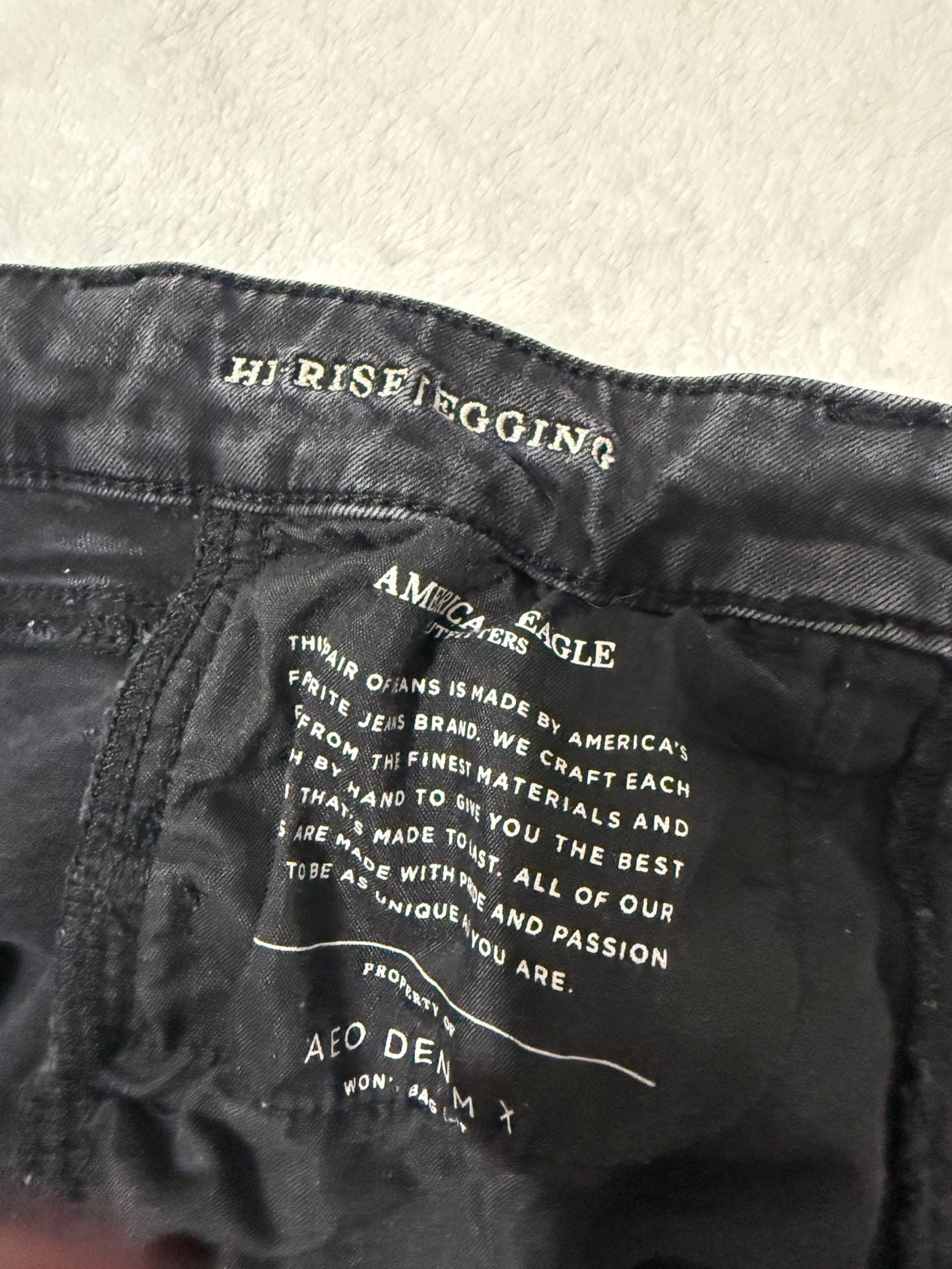 American Eagle Super Stretch X Hi Rise Jegging Size 4 Black 4