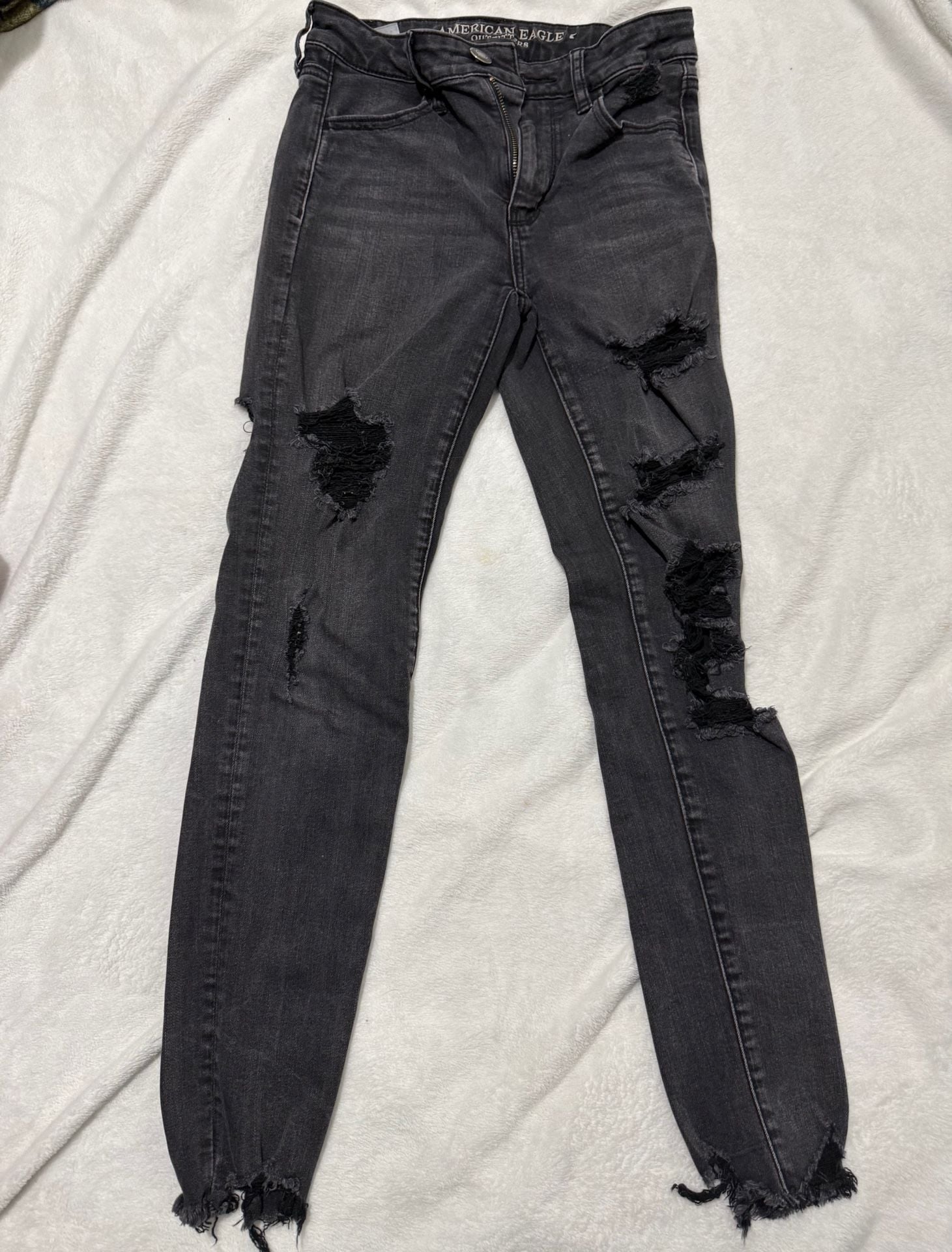 American Eagle Super Stretch X Hi Rise Jegging Size 4 Black 2