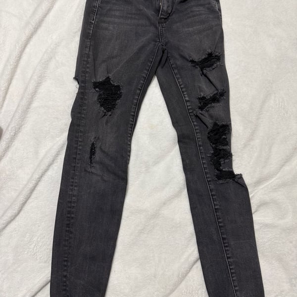 American Eagle Super Stretch X Hi Rise Jegging Size 4 Black