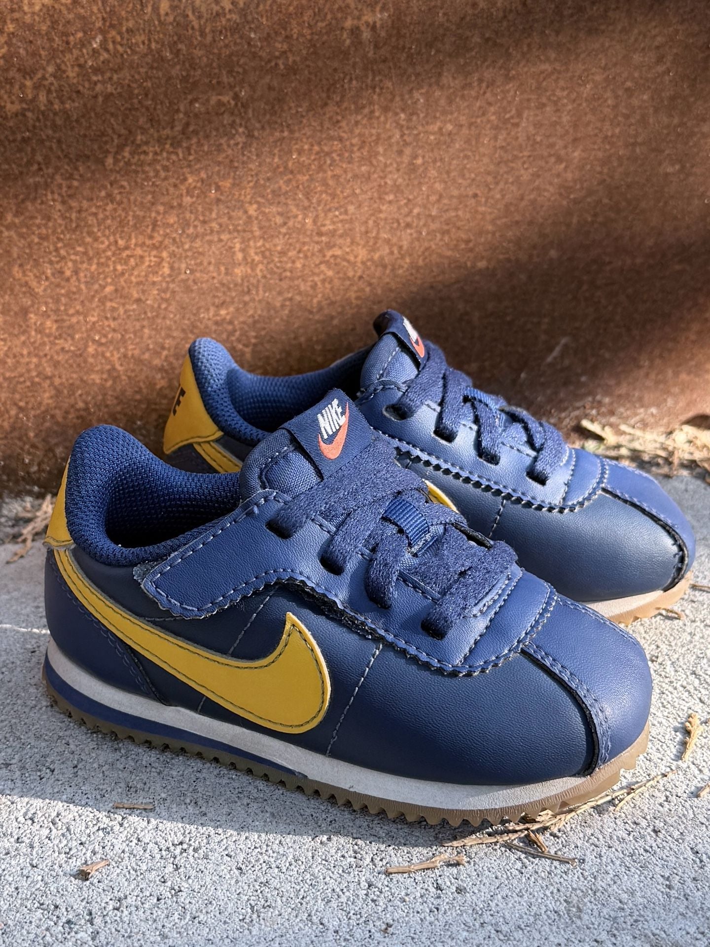 Nike Cortez EasyOn Size 7C Midnight Navy University Gold Toddler Shoes 2