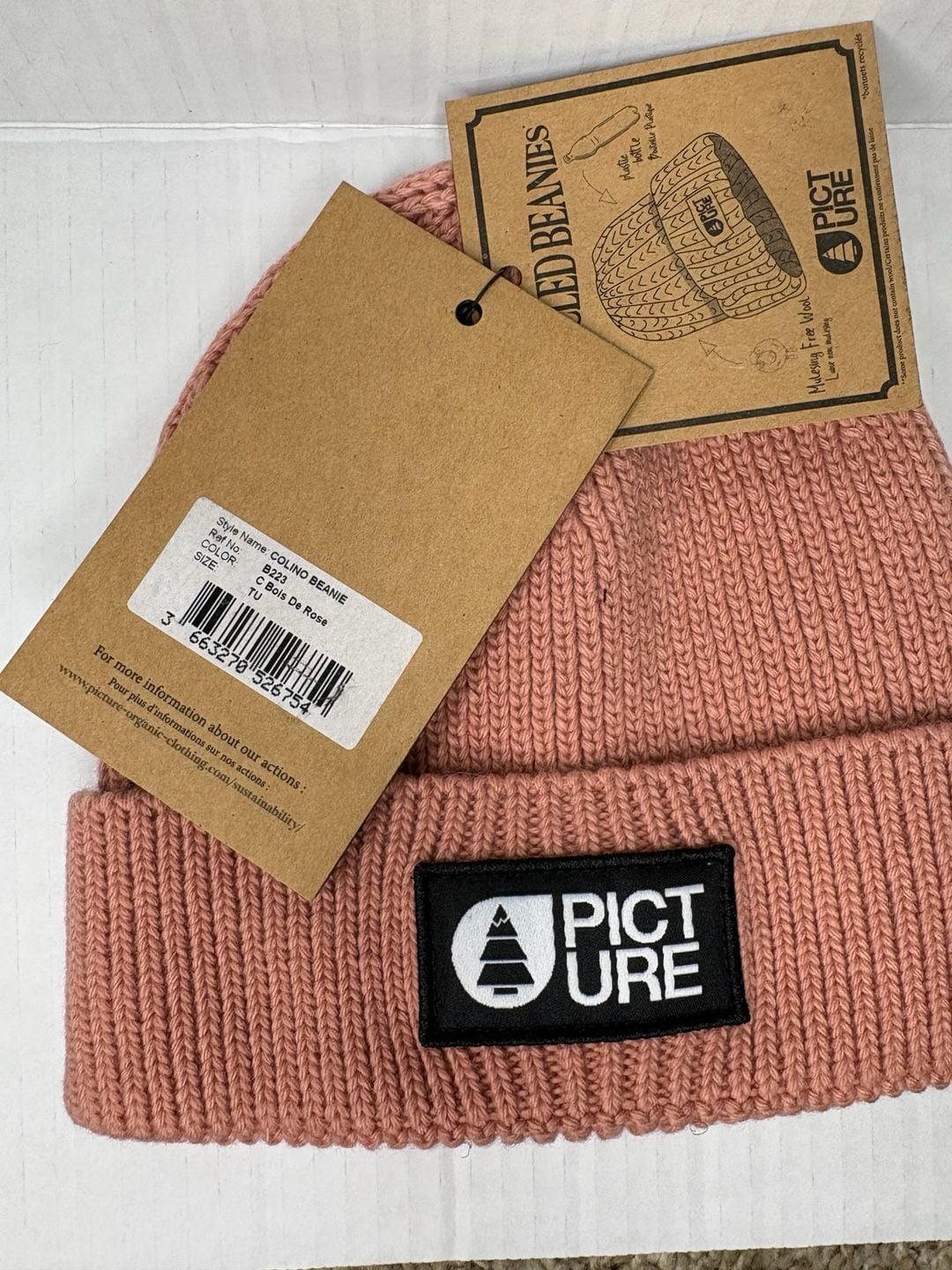 Picture Colino Beanie TU Bois De Rose Knit Hat 3
