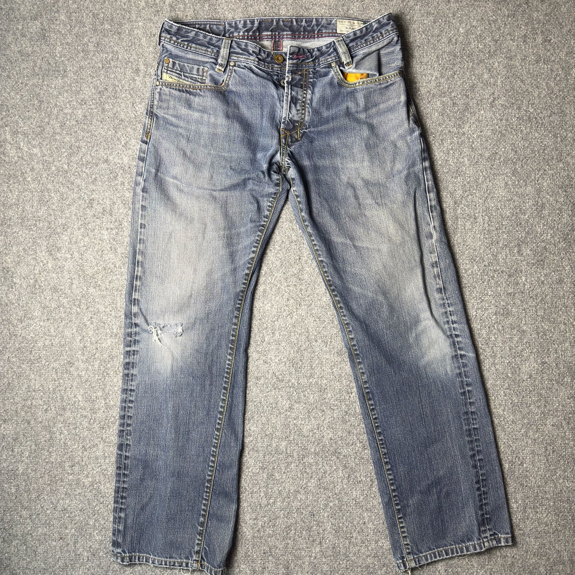 Diesel Kajo Jeans Size W34 L34 Blue Distressed Made in Italy 5