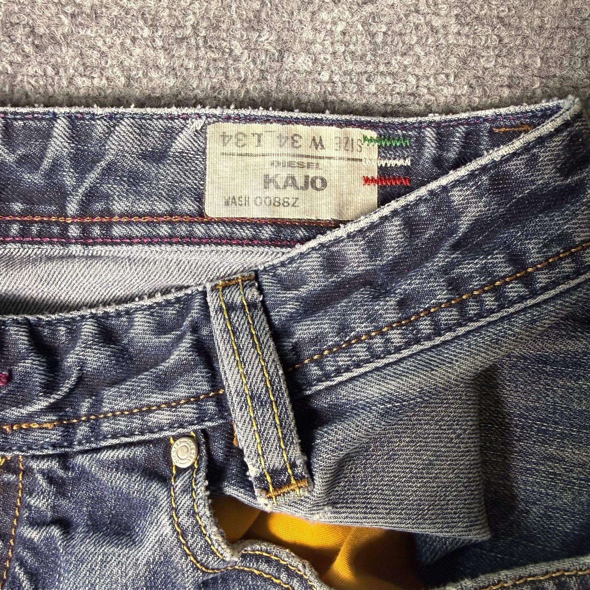 Diesel Kajo Jeans Size W34 L34 Blue Distressed Made in Italy 6