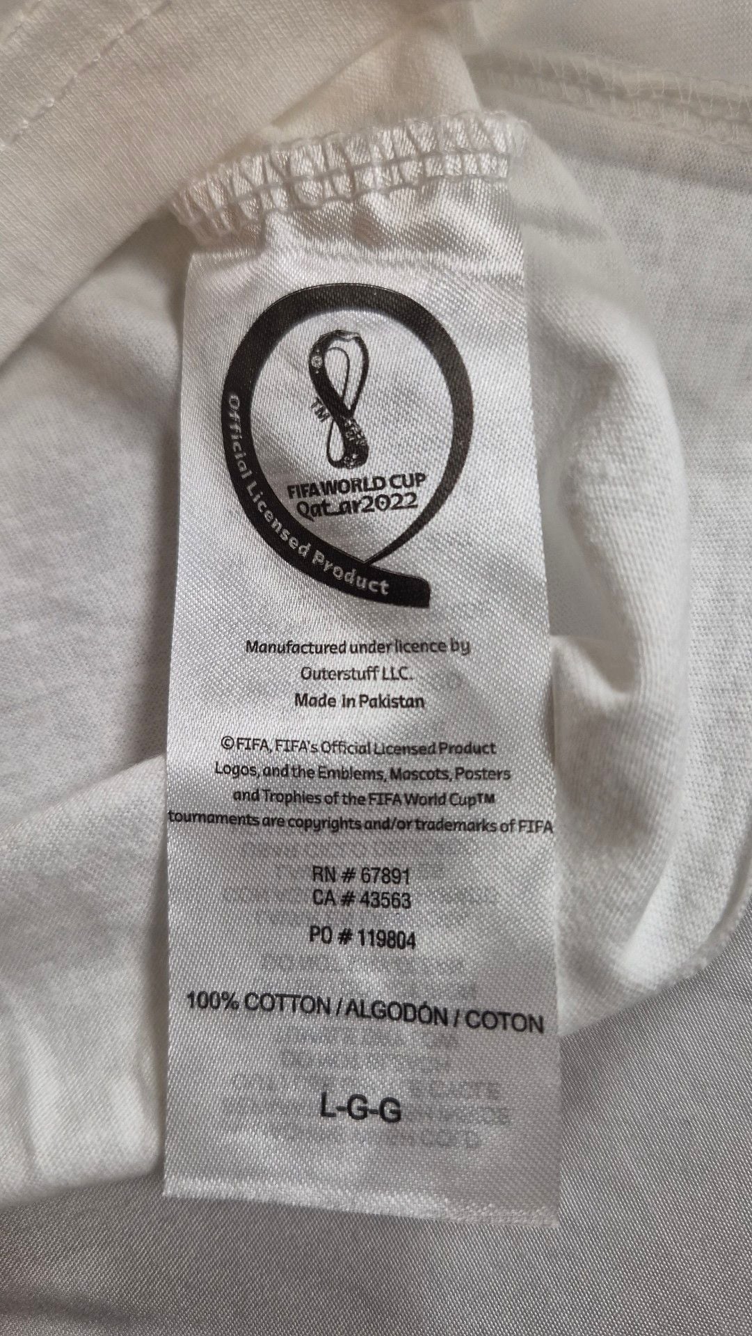 FIFA World Cup Qatar 2022 Long Sleeve T-Shirt White New 7