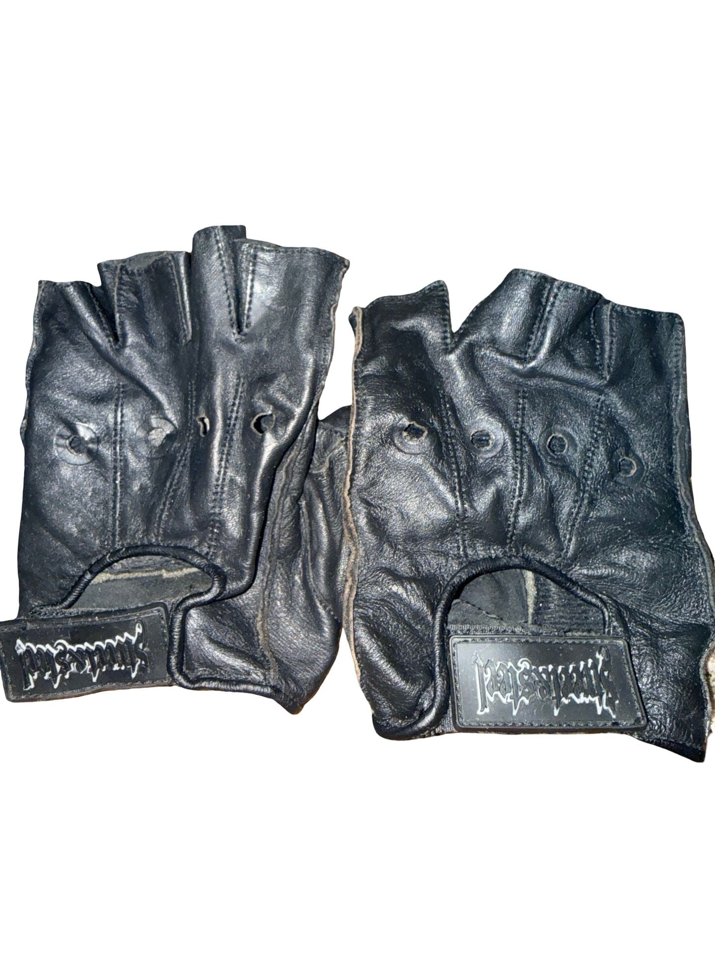 Street & Steel Fingerless Leather Gloves Size XXL Black Cowhide 1