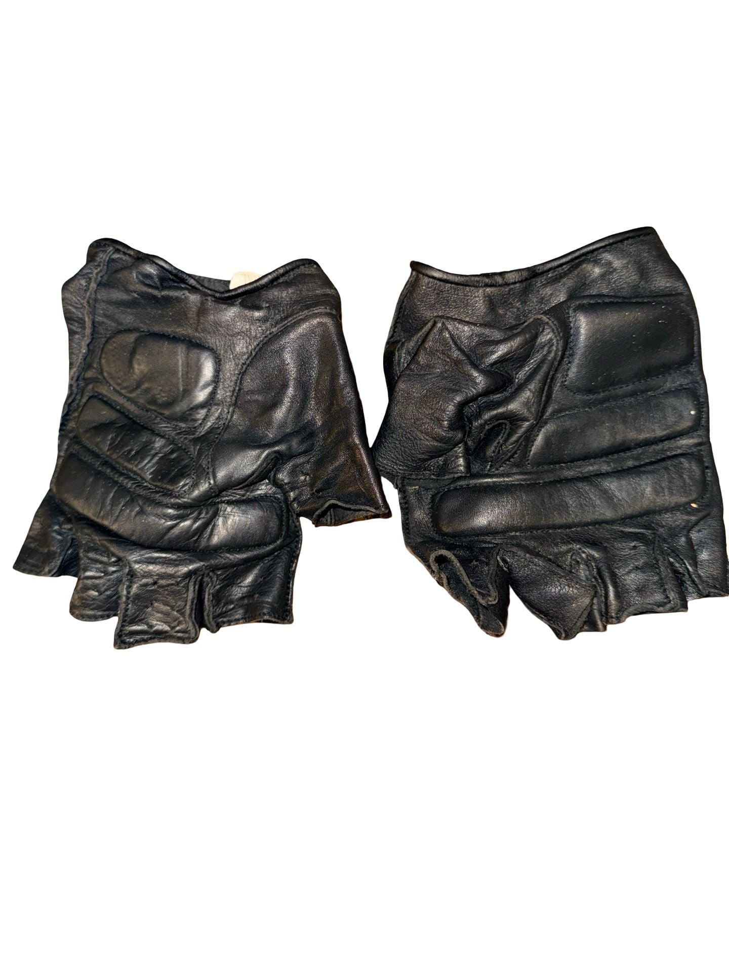 Street & Steel Fingerless Leather Gloves Size XXL Black Cowhide 2