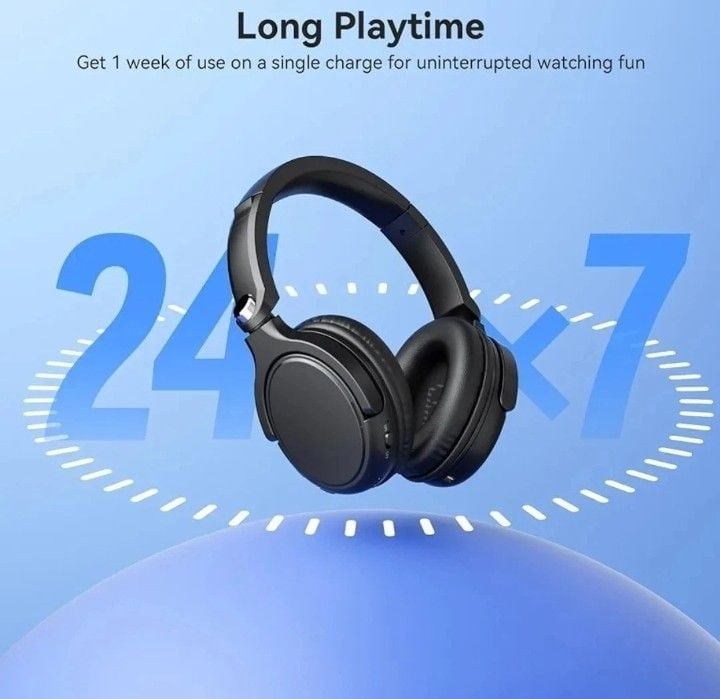 SKYCOMET Wireless Headphones for TV with Transmitter Charging Base Black 6