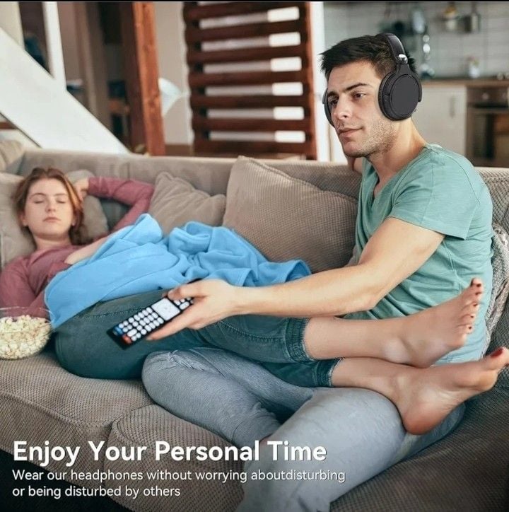 SKYCOMET Wireless Headphones for TV with Transmitter Charging Base Black 7