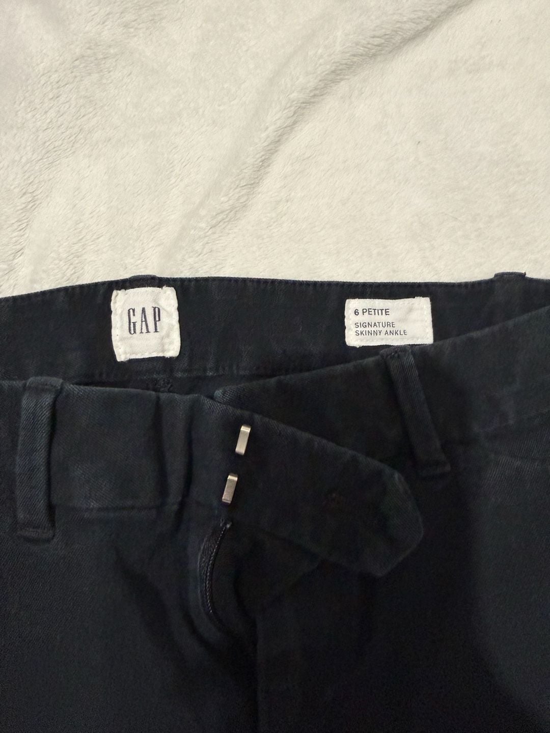 Gap Signature Skinny Ankle Pants Size 6 Petite Black Cotton 3