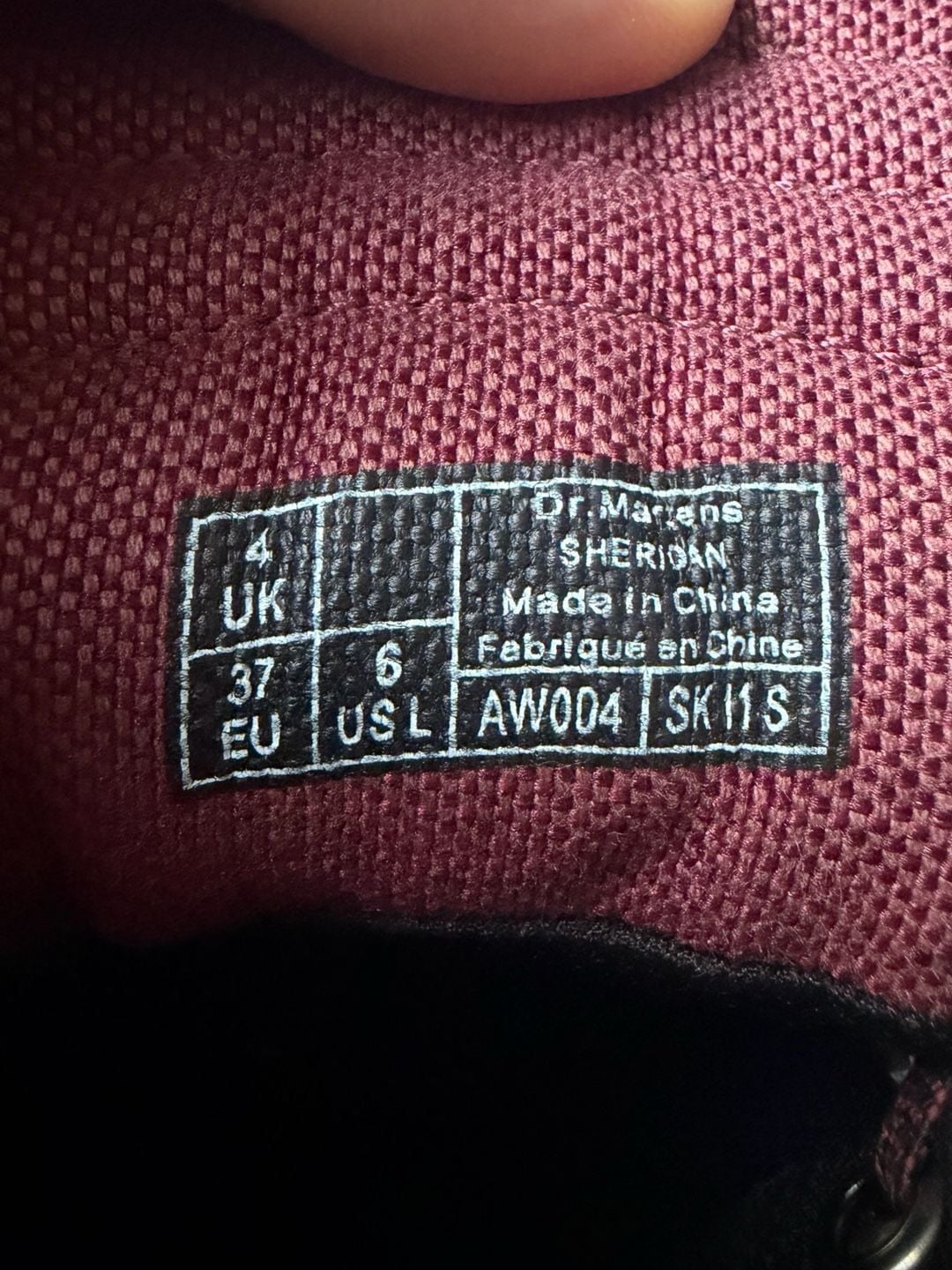 Dr. Martens Maelly Cherry Red Canvas Boots 8