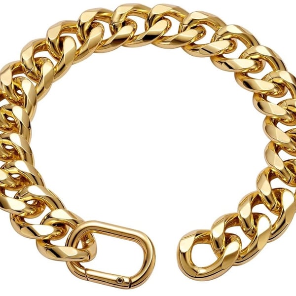 Woofuu 19Mm Thick Gold Dog Chain Collar 26 Inches Length