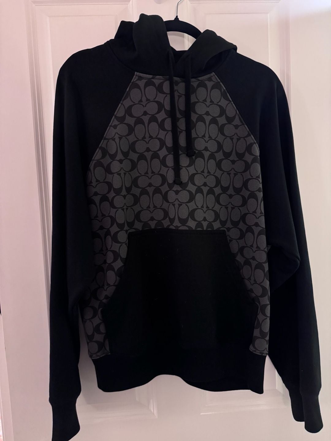 Coach Signature Hoodie Sweatshirt Men’s Size Medium Black Charcoal 2