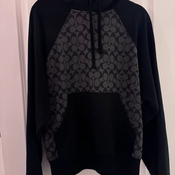 Coach Signature Hoodie Sweatshirt Men’s Size Medium Black Charcoal