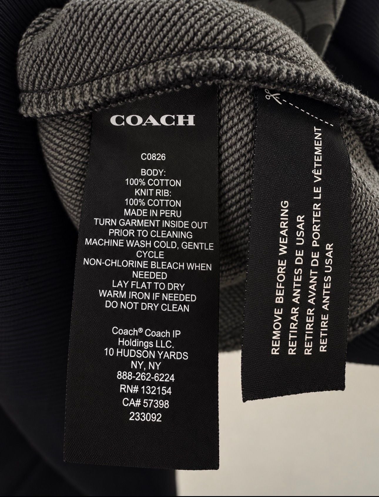 Coach Signature Hoodie Sweatshirt Men’s Size Medium Black Charcoal 5