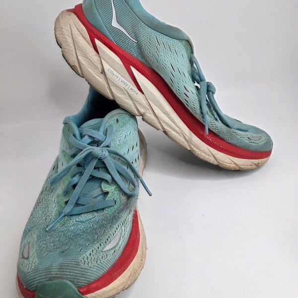 Hoka Clifton 8 Running Shoes Blue Red