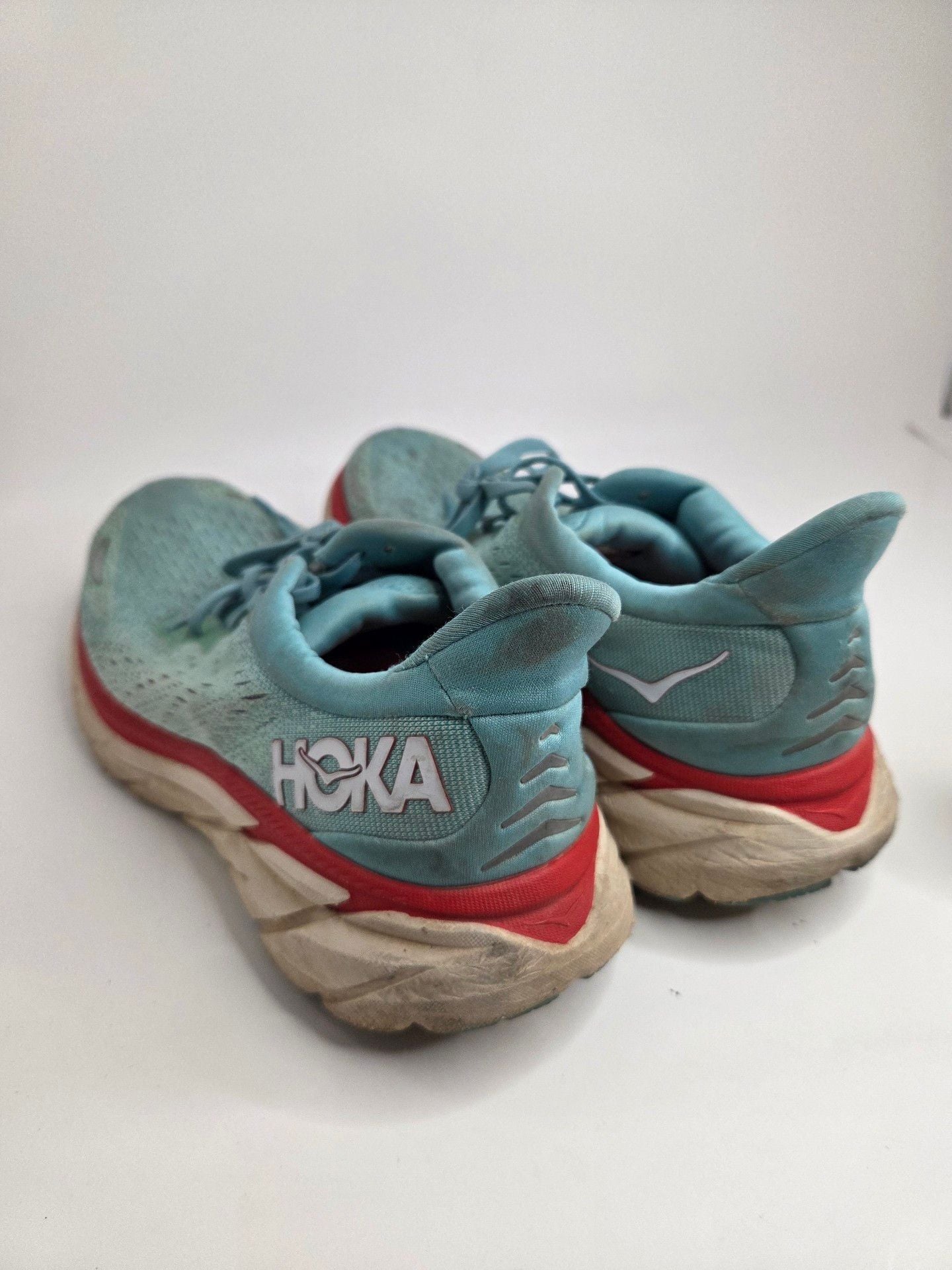 Hoka Clifton 8 Running Shoes Blue Red 7