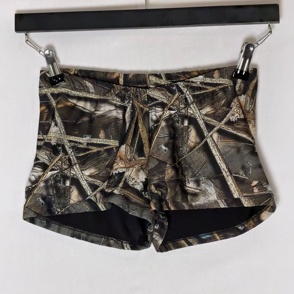 Camo Girl Micro Shorts Size Small Tree Camouflage Athletic Workout