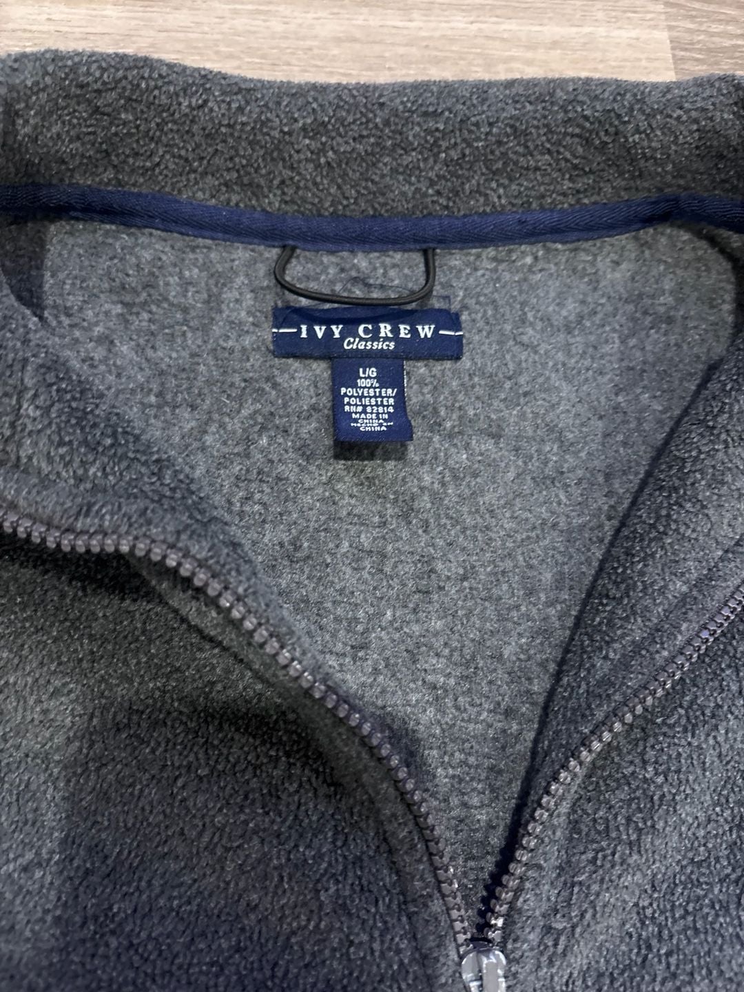 Ivy Crew Full Zip Fleece Jacket Size L Charcoal Gray Polyester 3